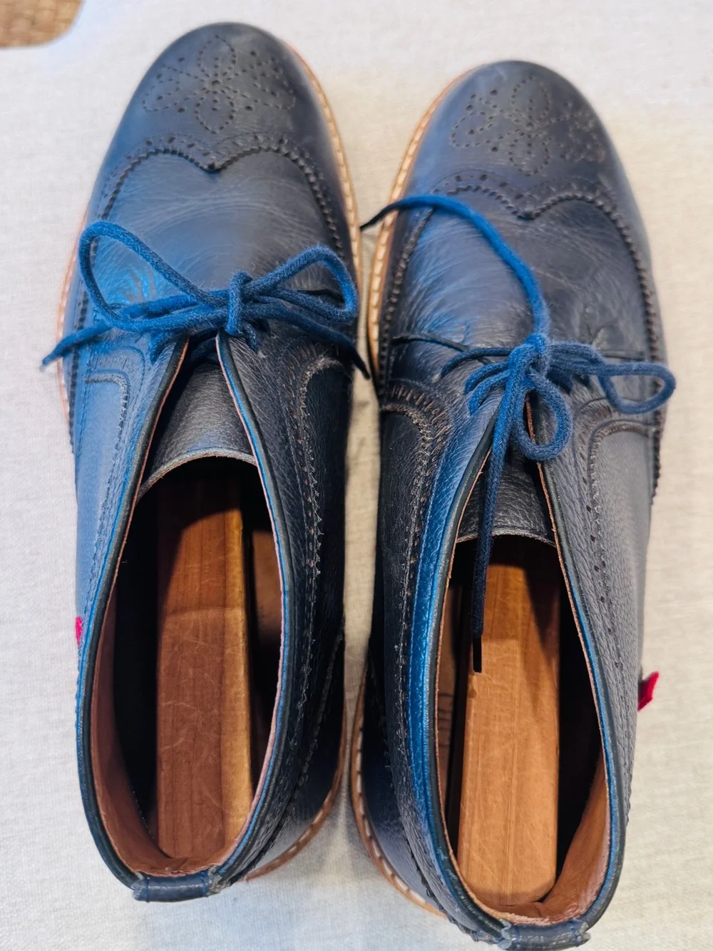 Men's Navy Blue Leather Wingtip Oxfords purchased in London